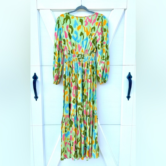 Rustty Dustty Multicolored Abstract Cheetah Print Maxi Dress - Picture 3 of 3